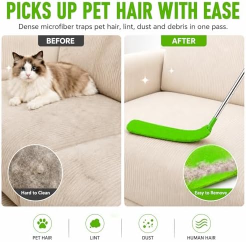 Retractable Gap Dust Cleaner with Extension Pole & 3 Microfiber Cloths - Image 5