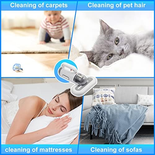 Portable Bed Vacuum Cleaner Cordless Rechargeable Professional Mattress Vacuum Cleaner Powerful Suction Handheld Deep Cleaner for Bed Sheet Carpet Fabric Sofa Vacuum Cleaning with Charging Dock - Image 3