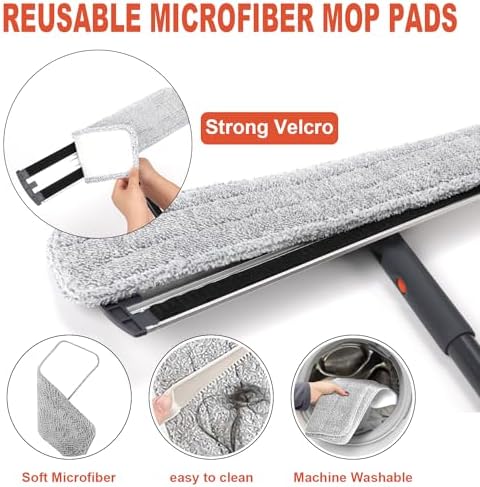 Flat Mop 24inch Heavy Duty Microfiber Wet Mop Commercial Mop - Image 5