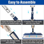 Wet Spray Mop for Floor Cleaning with 14 oz Bottle & 3 Microfiber Pads - Image 7