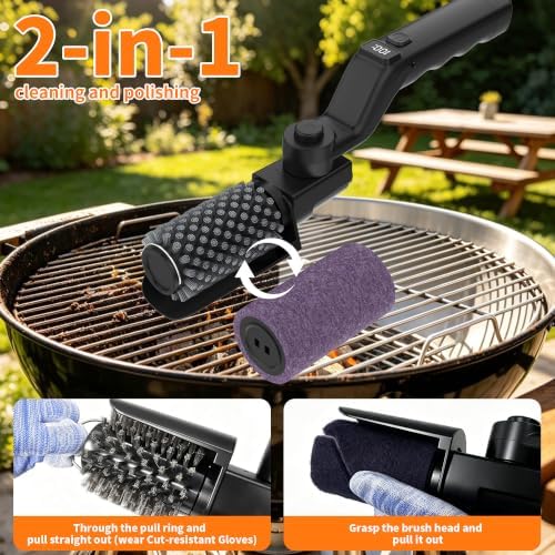 Electric Grill Brush,Cordless BBQ Grill Cleaner with Display Screen - Image 5
