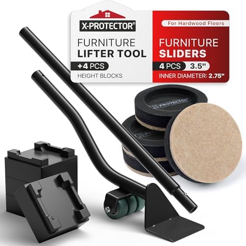 X-Protector Felt Furniture Sliders for Hard Floors & Furniture Lifter Tool by X-Protector