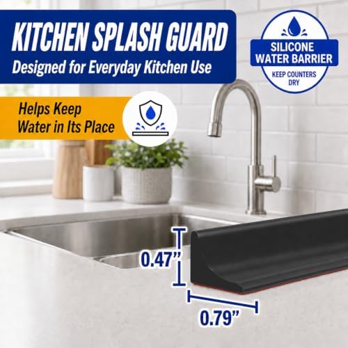 Kitchen Sink Splash Guard and Bathtub Water Barrier, 98 in - Image 2
