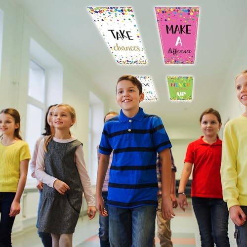 4pcs Classroom Fluorescent Magnetic Light Covers,2x4 FT Colorful Confetti - Image 6
