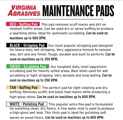 Red Floor Maintenance Pads, Buffing, Scrubbing & Polishing, 20", 5 Pack - Image 6