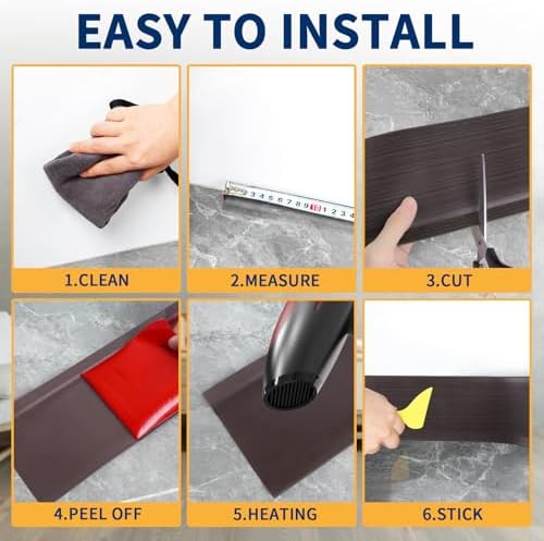 Vinyl Baseboard Molding Trim 4 Inch Peel and Stick Cove Base - Image 6
