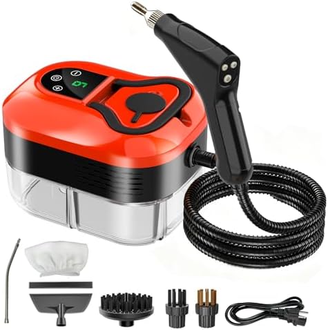 Steam Cleaner for Home, 6-Level Adjustable Portable Steamer for Cleaning with 1200ml Large Tank, 15s Heat-Up & 6 Accessories Handheld Steam Cleaner for Car Detailing,Tile, Grease, Dirt, Grout by HelixTrim