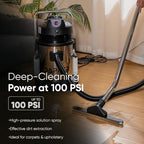 Dapper Supply Commercial 4-in-1 Wet/Dry Vacuum & Carpet Extractor, Carpet & Upholstery Cleaner, 100 PSI, 2.6 Gal. Solution Tank, 5.5 Gal. Recovery Tank, 2-Year Warranty - Image 6