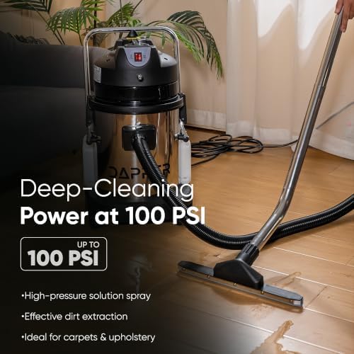 Dapper Supply Commercial 4-in-1 Wet/Dry Vacuum & Carpet Extractor, Carpet & Upholstery Cleaner, 100 PSI, 2.6 Gal. Solution Tank, 5.5 Gal. Recovery Tank, 2-Year Warranty - Image 6