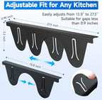 Stainless Steel Stove Gap Covers, Heat Resistant, Easy to Clean, Fits Stove & Countertop Gaps, Adjustable Length 13.8" to 27.5", Width 0.79" (Black) - Image 3