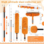 42 ft High Reach Duster Kit, 6 Attachments, Fan Cleaner, Orange - Image 2