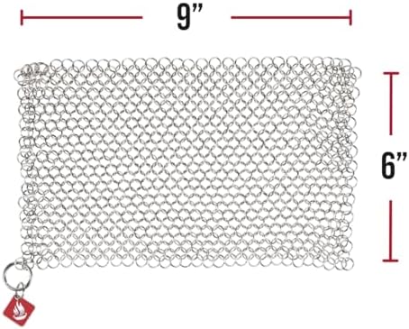 Knapp Made CM Scrubber 9" x 6" Small Ring Chainmail Cast Iron Scrubber, Premium Stainless Steel Mesh Cleaner for Pre-Seasoned Pans, Dutch Ovens, Grills and Skillets - Image 2