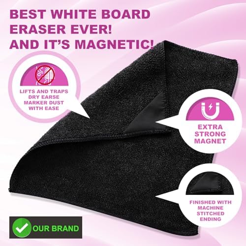 Tudomro 60 Pcs Magnetic Microfiber Cleaning Cloth, Black - Image 4