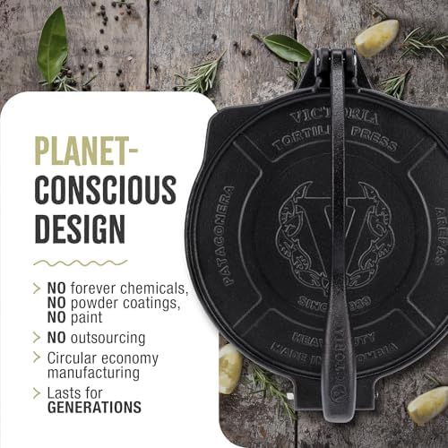 Victoria 10-Inch Cast Iron Tortilla Press HD Spherrous Iron - Image 5