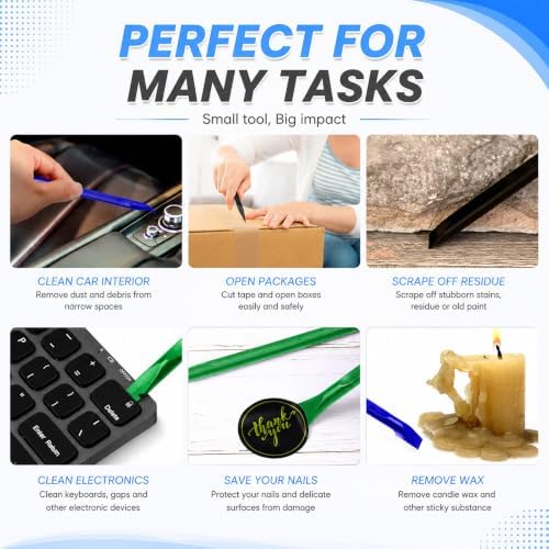 Honoson 9 Pcs Cleaning Scraper Tool Detailing Picks Non Scratch, Multicolor - Image 6