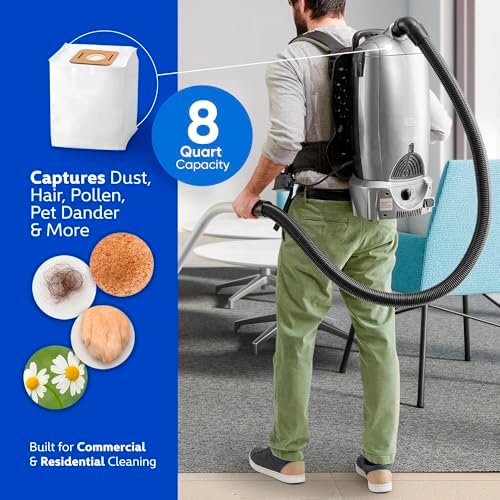 10 Pack - Replacement Vacuum Bags Compatible with Atrix Vacuum Backpack Models VACBP1, VACBP2, VACBP36V, VACBPAI, VACBPAIC – 8-Quart. Commercial backpack vacuum cleaner - backpack bags. - Image 7