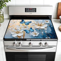 Multi-Design Stove Top Cover for Glass/Electric Stoves - 3-in-1 Heat-Resistant Protector Mat, Non-Slip Drying Rack 28"x20" (Butterflies, 28" L x 20" W) by AOHMPT