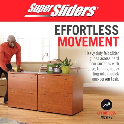 Super Sliders 5-3/4" x 9-1/2" XL Oval Reusable Felt Furniture Sliders for Hard Surfaces, Anti-Slip Protective Furniture Moving Pads for Beds, Sofas, Dressers, Set of 4, Black - Image 6