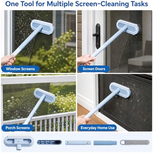 2026 New Window Screen Cleaning Brush, 4-in-1 Multi-Functional Cleaning Tool, Screen Cleaning Brush, Mesh Screen Cleaner, Gentle for Cleaning Dust and Hair - Image 7