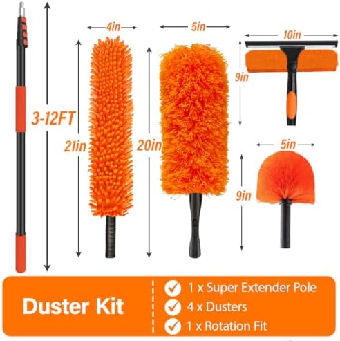 18FT High Reach Duster Cleaning Kit with 3-12 FT Extension Pole - Image 3