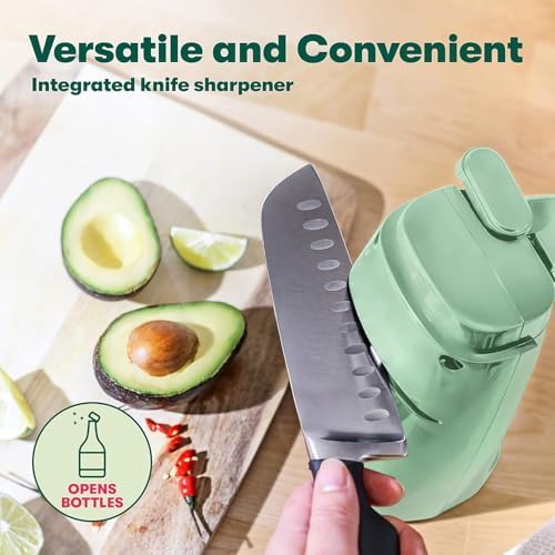 bella Electric Can Opener and Knife Sharpener, Jar and Bottle Opener, Sage - Image 6