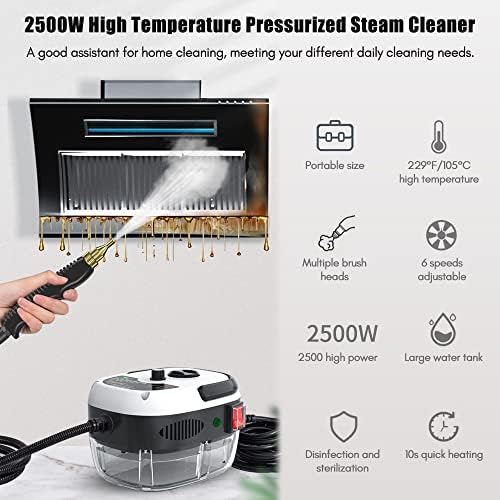 Portable Handheld Steam Cleaner,Pressurized Steam Cleaning Machine(Red) - Image 3