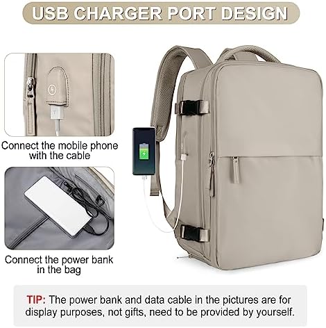 coofay Laptop Travel Backpack For Women Men Airline Approved Carry On Bags For Airplanes Underseat Luggage Backpack For Traveling On Airplane Personal Item Travel Bag For Airlines Light Brown - Image 7