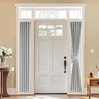 Vatge Sidelight Curtains for Front Door, 12 Inch Wide Narrow Window Curtains for Side Door, 1 Panel, W12 x L80, Silver Grey by Vatge