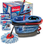 O-Cedar RinseClean Spin Mop & Bucket System + 2 Extra Mop Heads| Clean with Clean Water | Removes 99% of Bacteria by Unknown