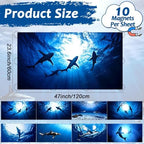 8 Pcs Fluorescent Light Covers with 80 Magnets Decorative for Classroom Ceiling Light 4 x 2 Feet Magnetic Light Covers Filter Easy Install for Office Hospitals & Home Drop Ceiling Supplies (Shark) - Image 2
