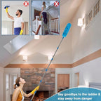 20+ Ft High Reach Ceiling Fan Duster & Cobweb & Corner Brush Duster with 3-13 ft Extension Pole, Microfiber Feather Duster with Washable Head for Ceiling Fan, Furniture, Home Cleaning - Image 4