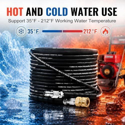 YAMATIC Pressure Washer Hose 100 FT, Steel-Wire Braided, 4000 PSI - Image 5