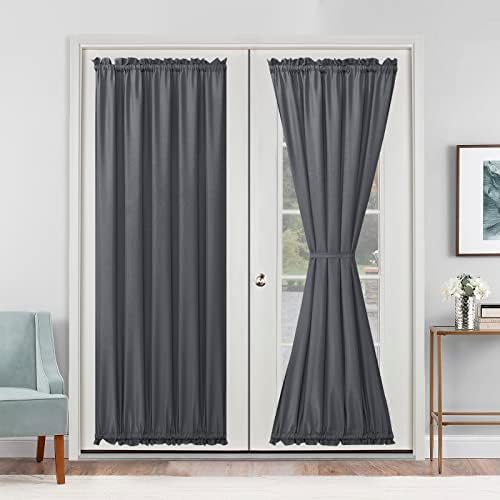 Hiasan Front French Door Curtains for Window, Grey, 52W x 72L, 1 Panel by Hiasan