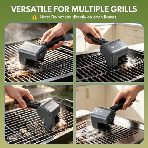 Electric Grill Brush, 12V Cordless BBQ Grill Cleaner with Stable 400 RPM Motor, 1500mAh Battery, Grate Cleaner for Outdoor Barbecue Grates, Portable Brush for Patio, Camping, Backyard Cooking - Image 5