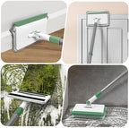 Baseboard Cleaner Tool with Handle, Wall Cleaner Mop with 54.7'' Adjustable Long Handled 1 Scrubber Brush Mop Head and 4 Reusable Cleaning Pads for Baseboards Cleaning, Ceiling, Skirting Board - Image 6