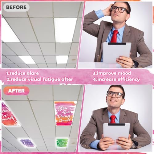 6Pcs Classroom Inspirational Fluorescent Light Covers2x4 FT Watercolor - Image 5