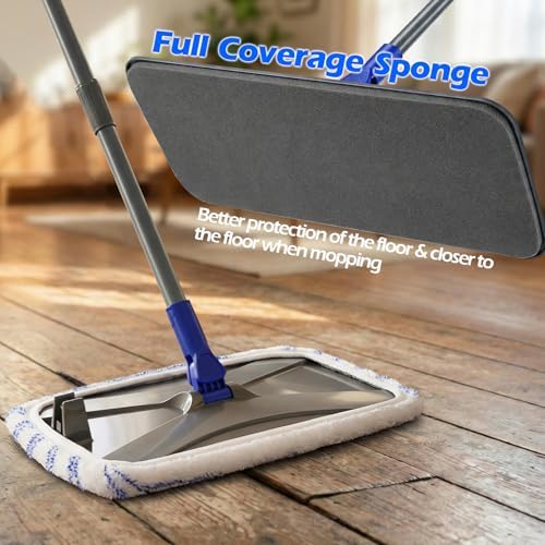 Hardwood Floor Mop,Extended Large Flat Floor Mop with 5 Washable Pads - Image 5
