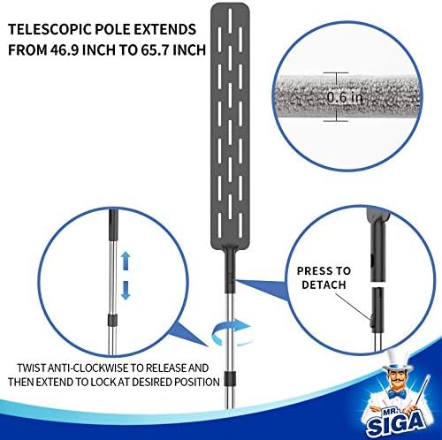 MR.SIGA Microfiber Gap Duster with Stainless Steel Adjustable Handle - Image 4