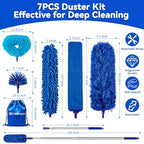 Duster with Extension Pole, 7 in 1 Cleaning Kit with Microfiber Dusters - Image 2