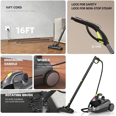 Heavy-Duty Steam Cleaner for Home, 1500W High Pressure with 22 Accessories - Image 4