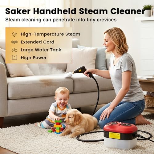 Saker Steam Cleaner for Home,6-Level Adjustable Steamer for Cleaning,Portable Handheld Steam Cleaner,Portable Steamer for Living Room,Kitchen,Bathroom Cleaning - Image 2
