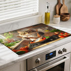 Heat-resistant Stove Top Cover - 28.5" X 20.5" Cooktop Protector Covers, Scratch-resistant Washable Pad Kitchen Countertop Mat (Cat, 28.5" x 20.5") by BSFHH