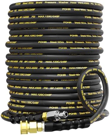 Pressure Washer Hose 70ft with 3/8'' Swivel Quick Connector, 4500PSI by POHIR
