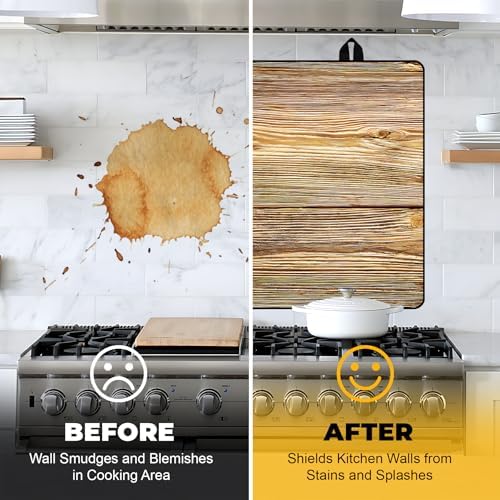 NYZE Wood Grain Color Stove Top Cover for Electric Stove 28x20 Inch Silicone Stovetop Protector, Scratch-Resistant Decorative Kitchen Counter Mat for Electric/Glass Stove Top - Image 6