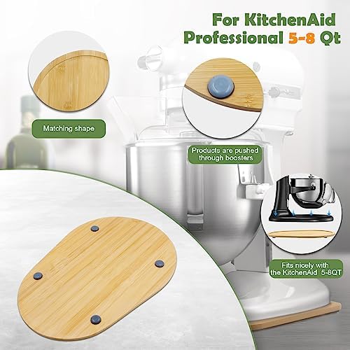 Bamboo Mixer Slider Compatible with Kitchen aid Bowl Lift 5-8 Qt Stand Mixer - Kitchen Countertop Storage Mover Sliding Caddy for Kitchen Aid 5-8 Qt Mixer - Image 4