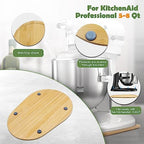 Bamboo Mixer Slider Compatible with Kitchen aid Bowl Lift 5-8 Qt Stand Mixer - Kitchen Countertop Storage Mover Sliding Caddy for Kitchen Aid 5-8 Qt Mixer - Image 4