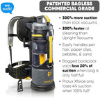Prolux XForce Pro Bagless Commercial Backpack Vacuum with Electric Power Nozzle - Lightweight. Faster Cleaning. Lower Costs. - Image 6