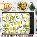 Lemon Fruits Stove Top Cover Glass Cooktop Heat Resistant Cover,Flowers Leaves Ceramic Stove Top Covers Mat Prevents Scratching Stoves/Counter/Washer Protector, 28x20 in - Image 5