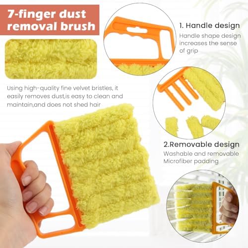 5 Pack Window Blind Cleaner Kit, Washable Microfiber Blind Cleaning Tool with Air Vent Cleaner, Window Track Cleaning Brush, Dust Cleaner for Window Blinds, Air Vents, Tracks & Fans - Image 3