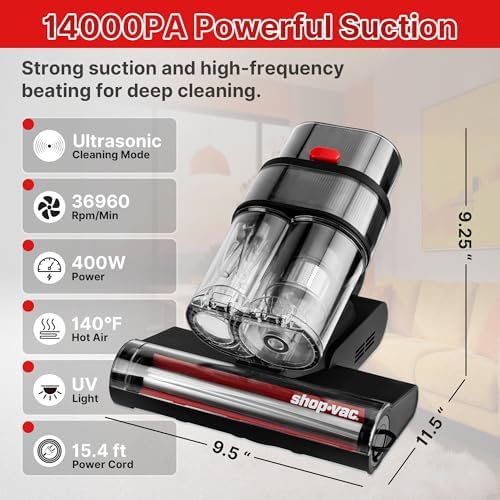 Shop-Vac Mattress Vacuum Cleaner, 14KPa Powerful Bed Vacuum, 5430326 - Image 3